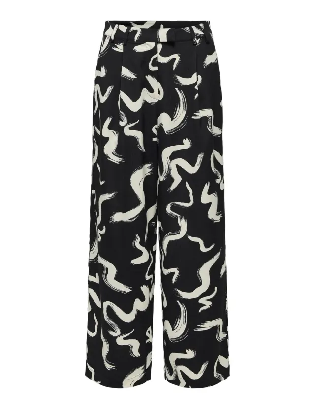 Only Onlnova Life Vis Lesli Pant Aop Pantaloni S Nero