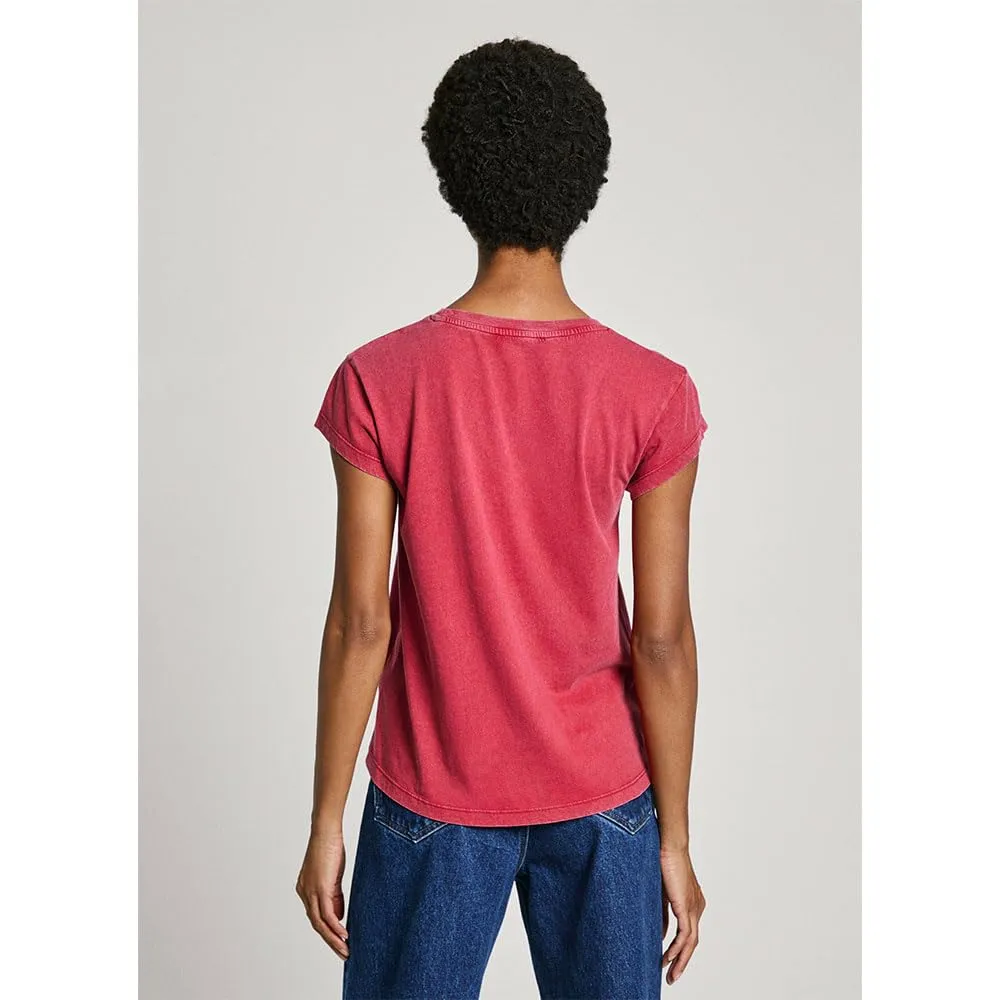 Pepe Jeans Felice T-Shirt Donna Blu Navy Lavato acido