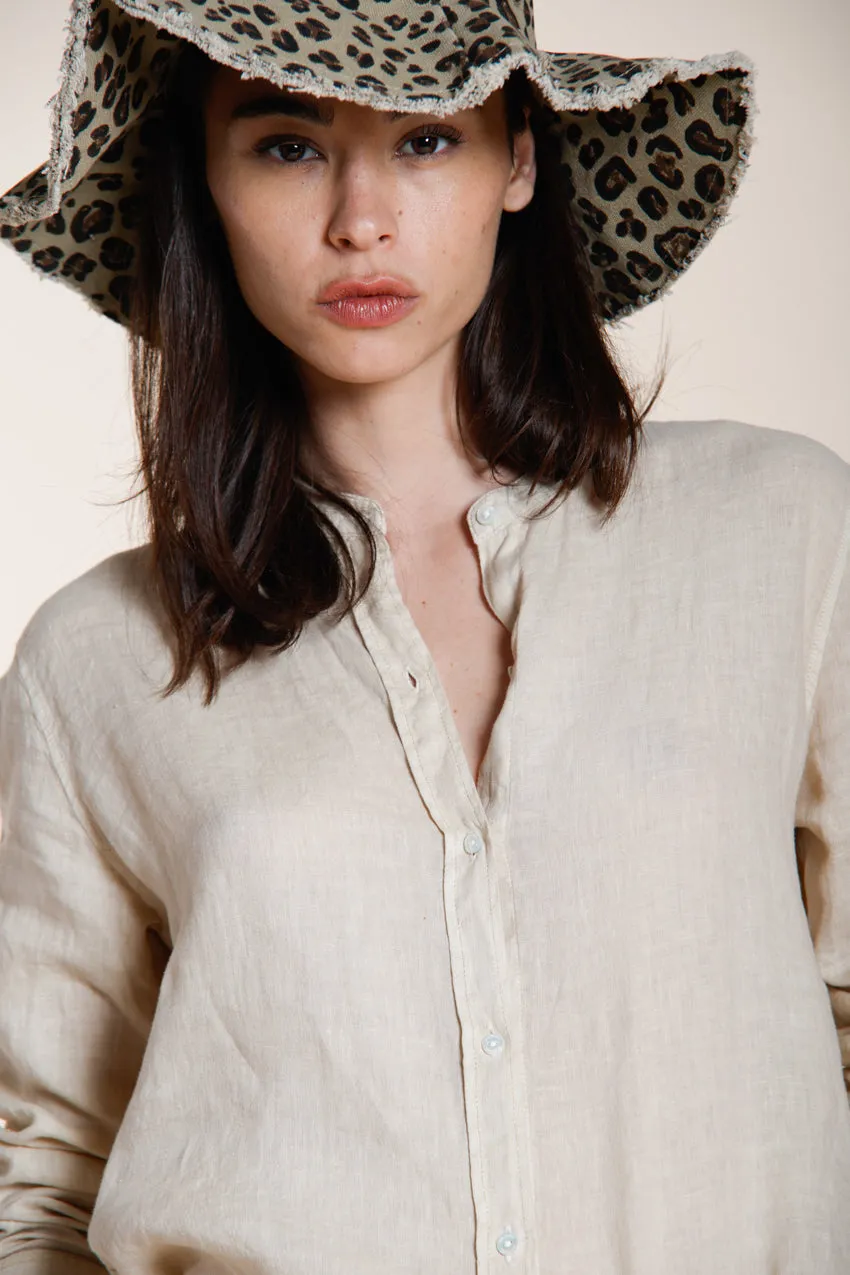Mason's Delhi camicia donna latte lino manica lunga