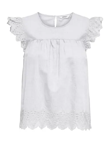 ONLY Onltulum EMB top donna maniche corte ricamato