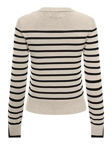 ONLY Onlkalana maglione a righe Whitecap Grigio XS