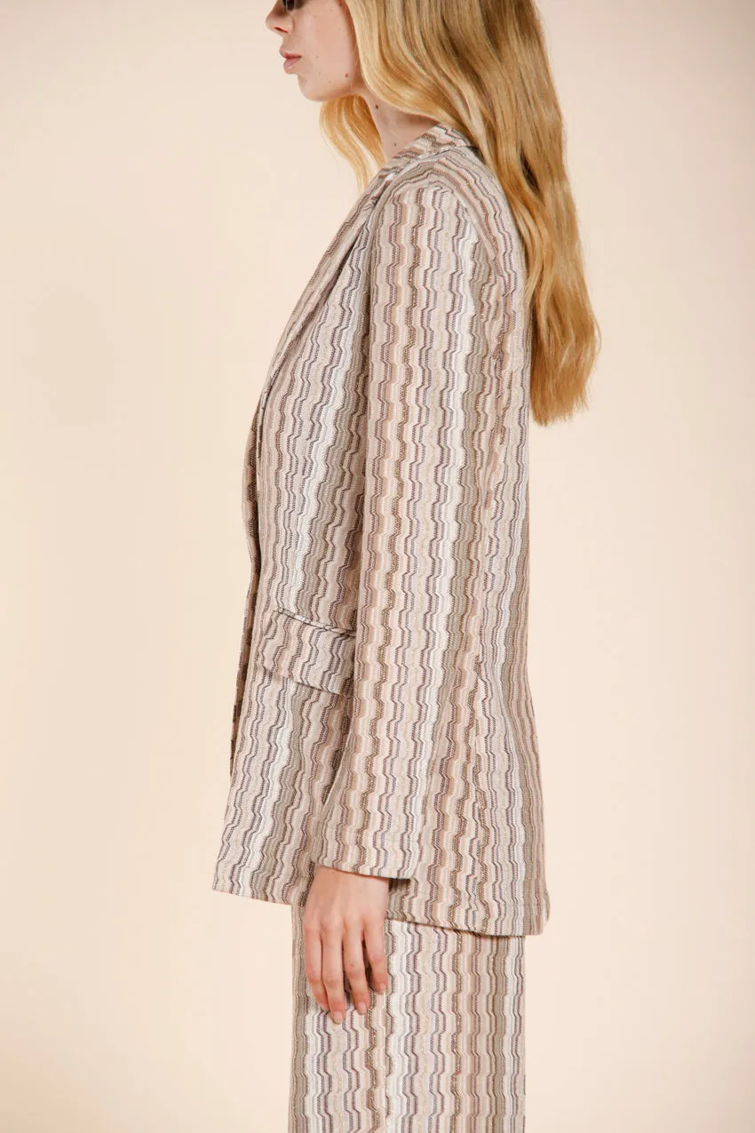 Mason's Irene blazer donna beige jersey a righe