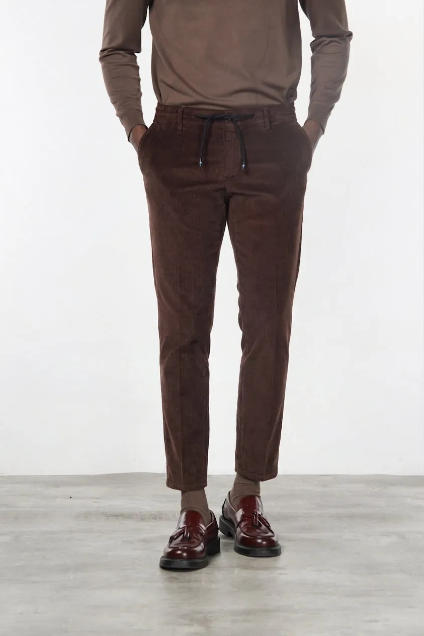 Mason's Milano Jogger chino uomo vinaccia velluto slim