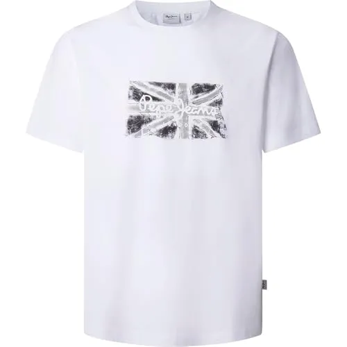Pepe Jeans Flag BW T-Shirt Uomo M Bianca Logo