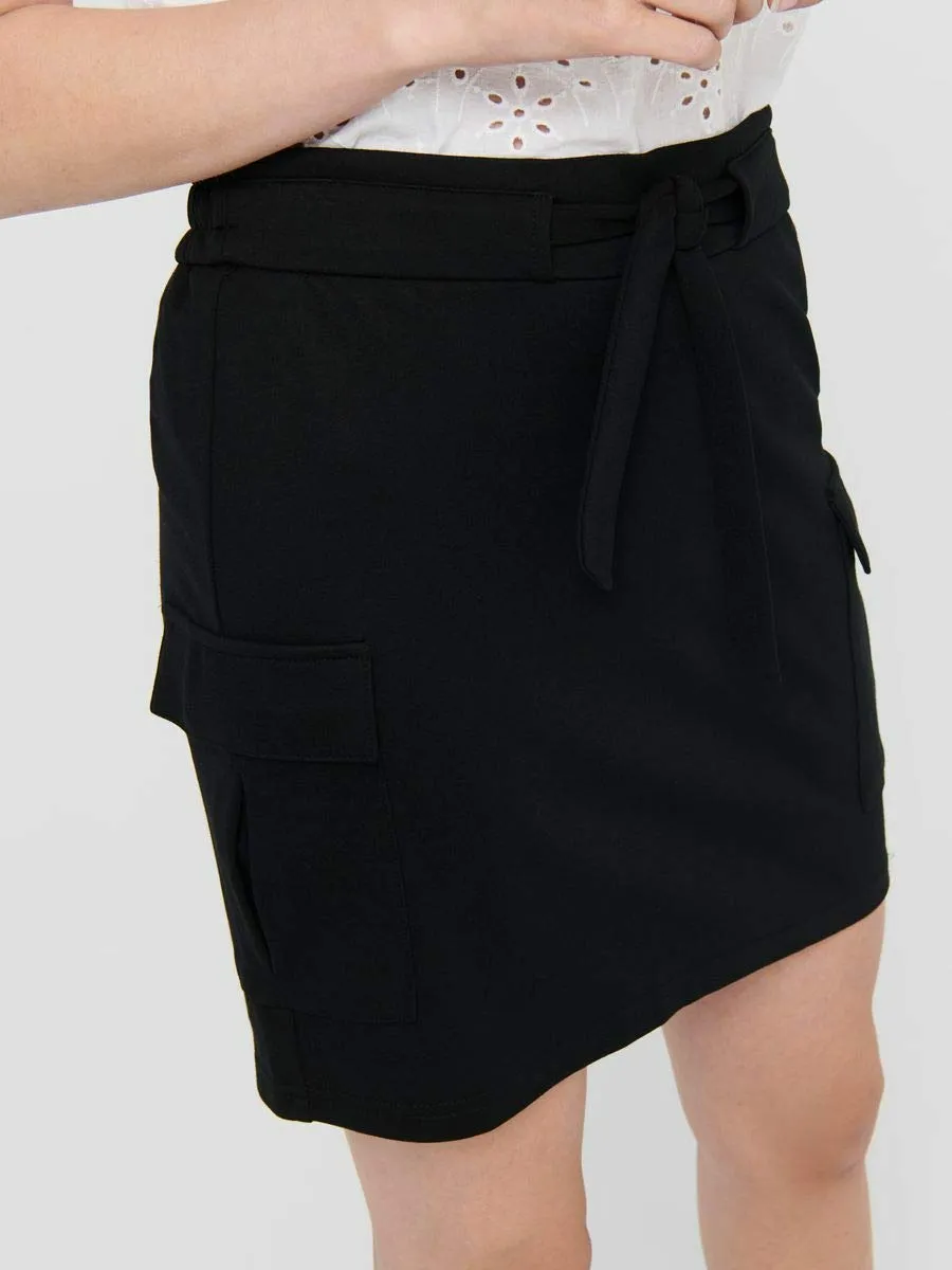 Only Onlpoptrash minigonna cargo donna nera cintura