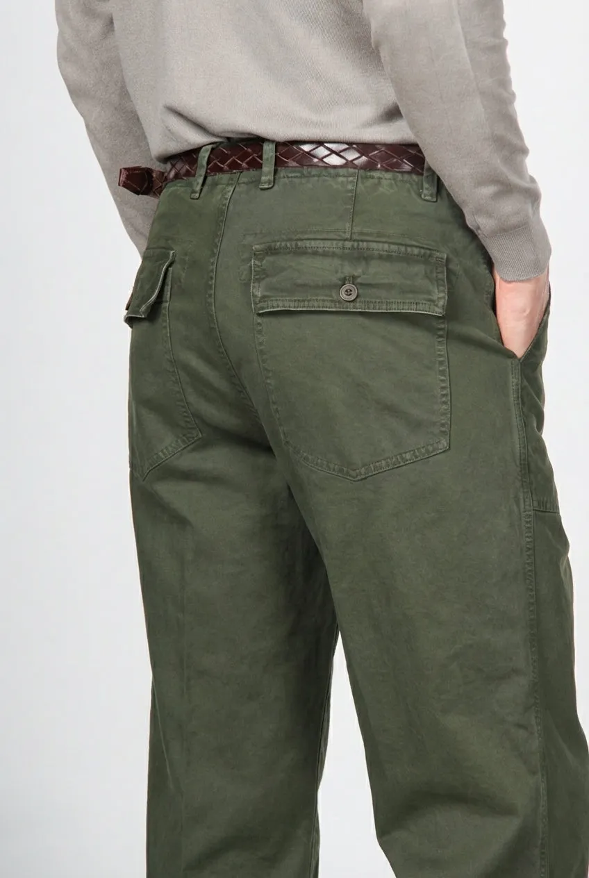 Mason's Prescott Chino Uomo Verde Scuro Relaxed Gabardina
