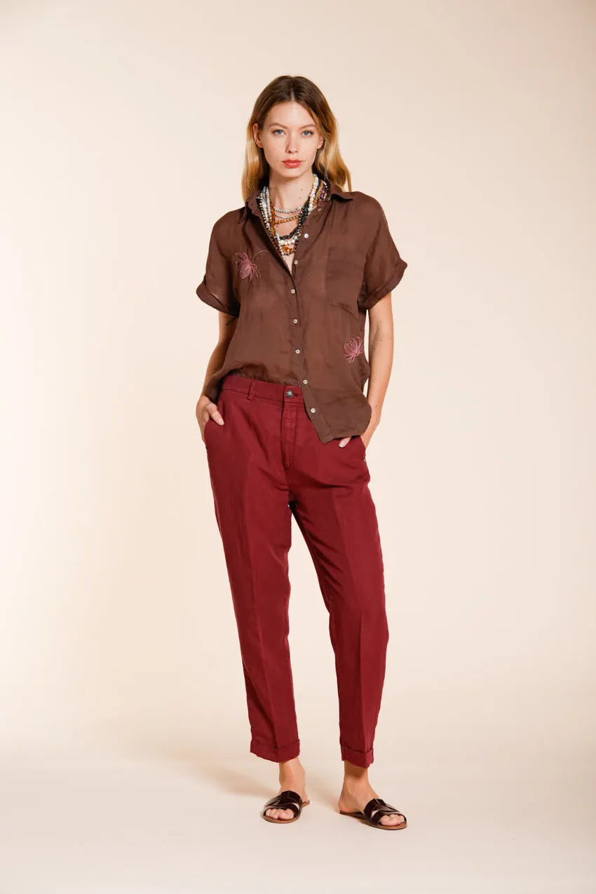 Mason's Linda Summer chino donna bordeaux lino
