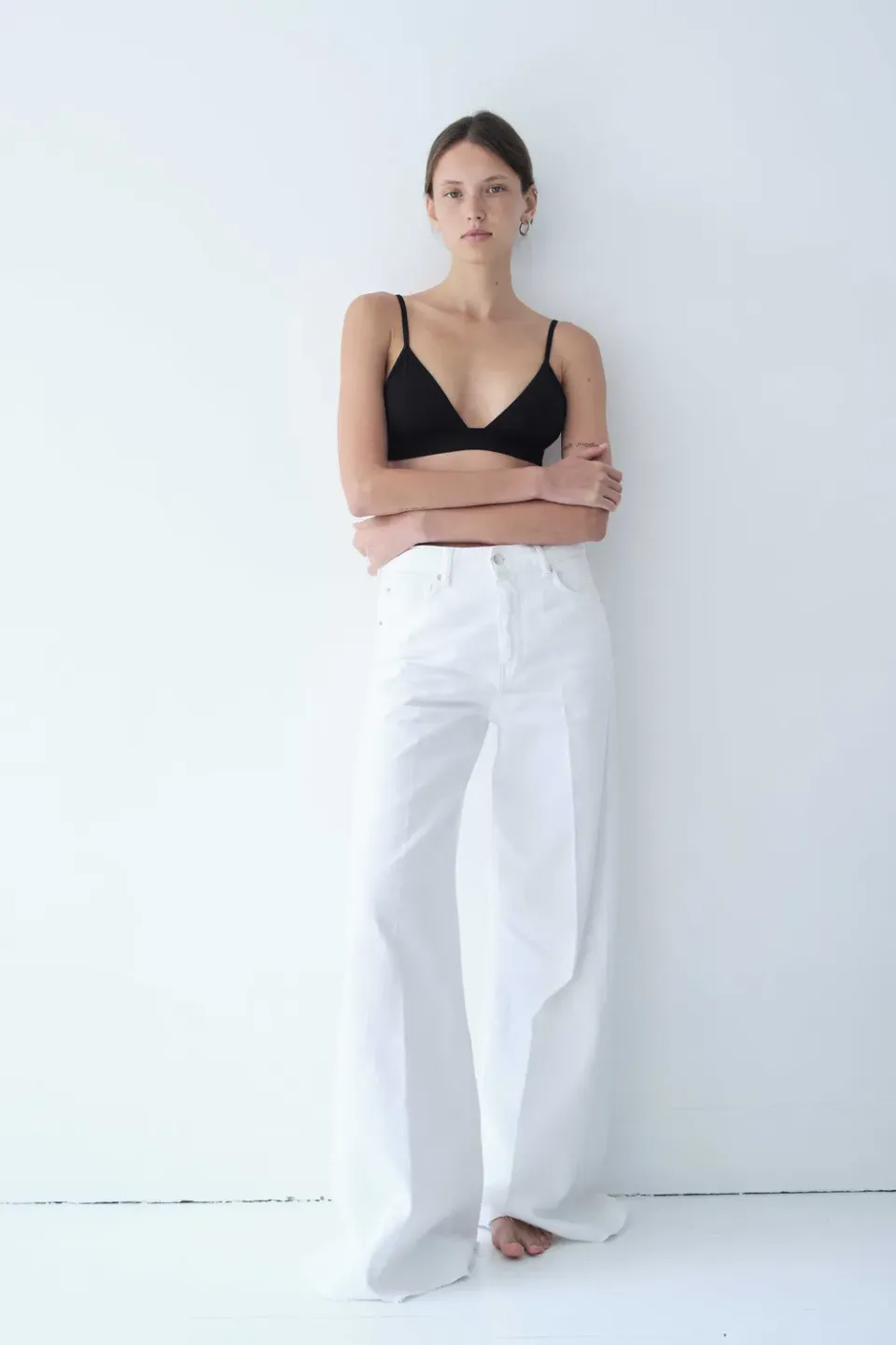 acquaverde Soul pantalone flare bianco vita alta