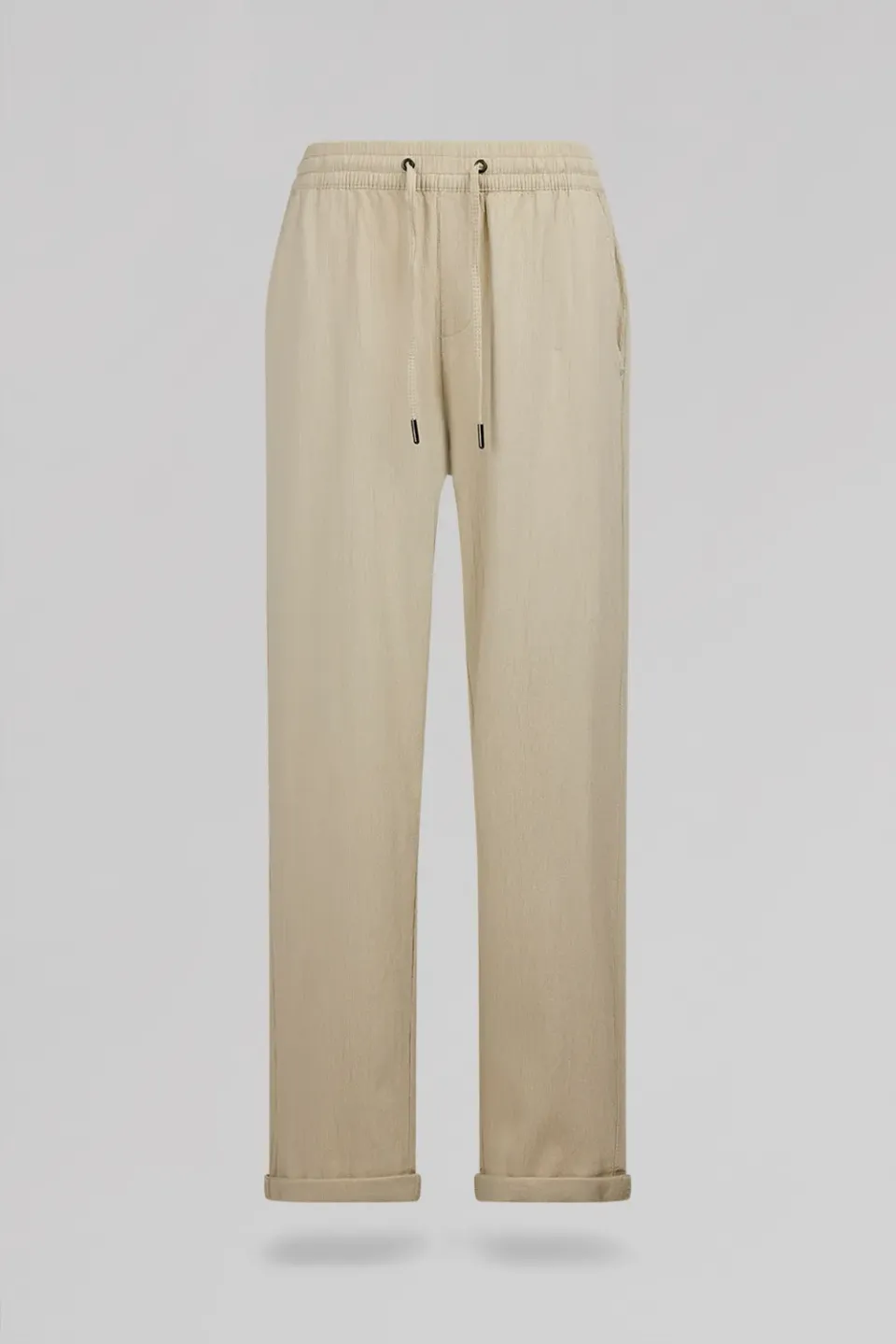 Teddy Smith Seersucke Pantalone Donna Grege Slim