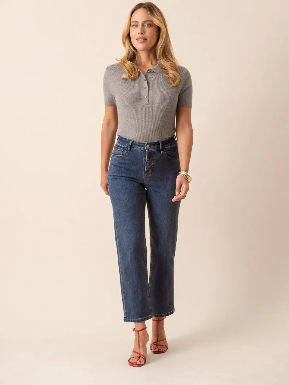 Oraije Solange jeans dritti blu scuro