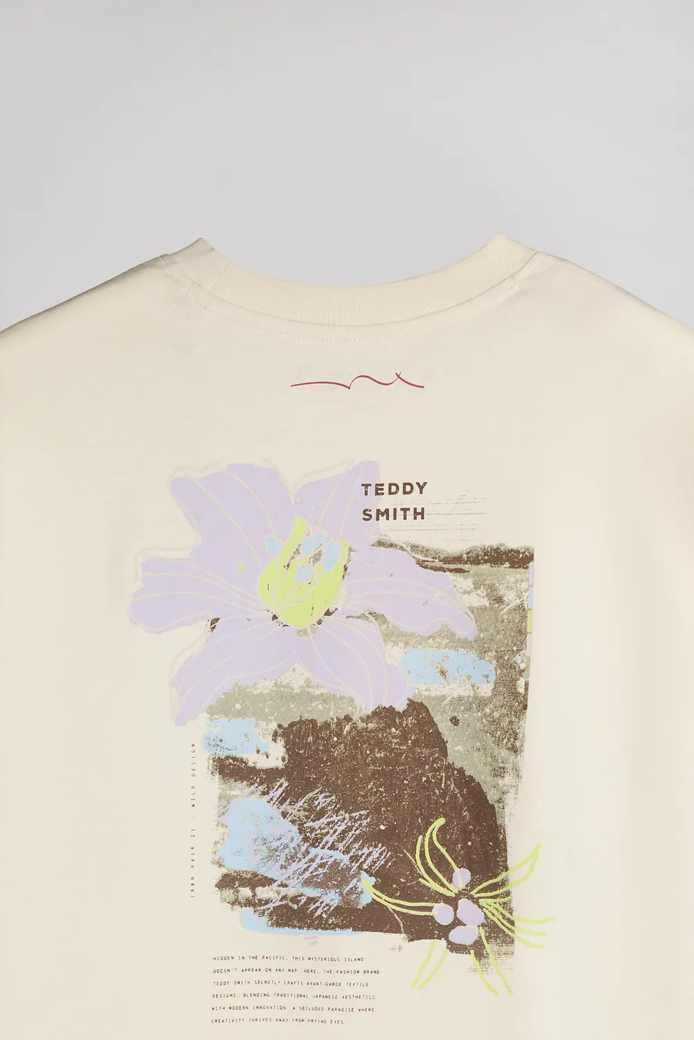 Teddy Smith T-Raymond t-shirt bambino cream cotone