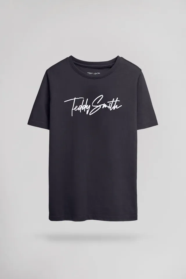 Teddy Smith T-Evan T-shirt Ragazzo Blu Navy Cotone