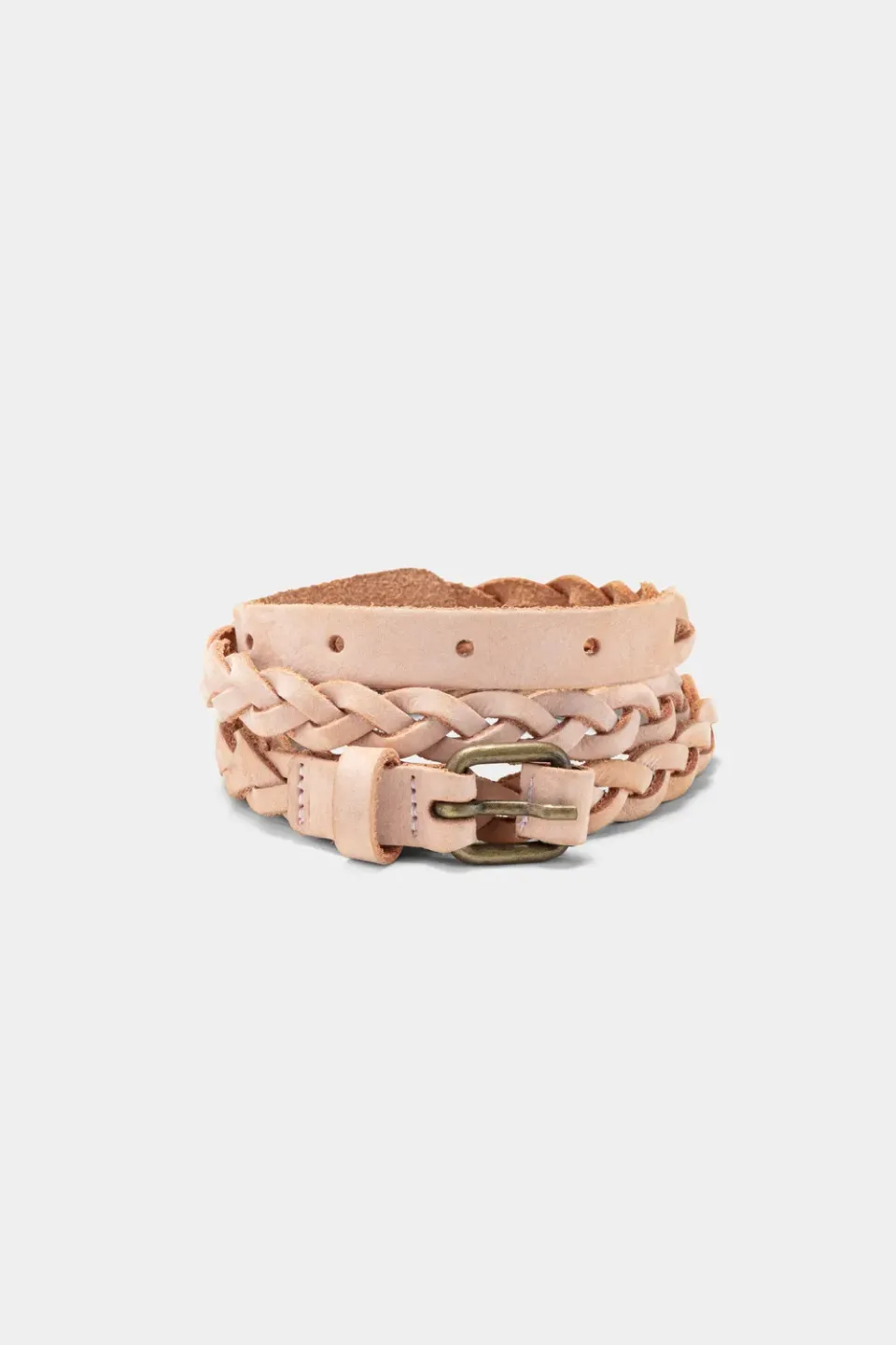 Acquaverde Cintura Intrecciata Pelle Nude 2cm