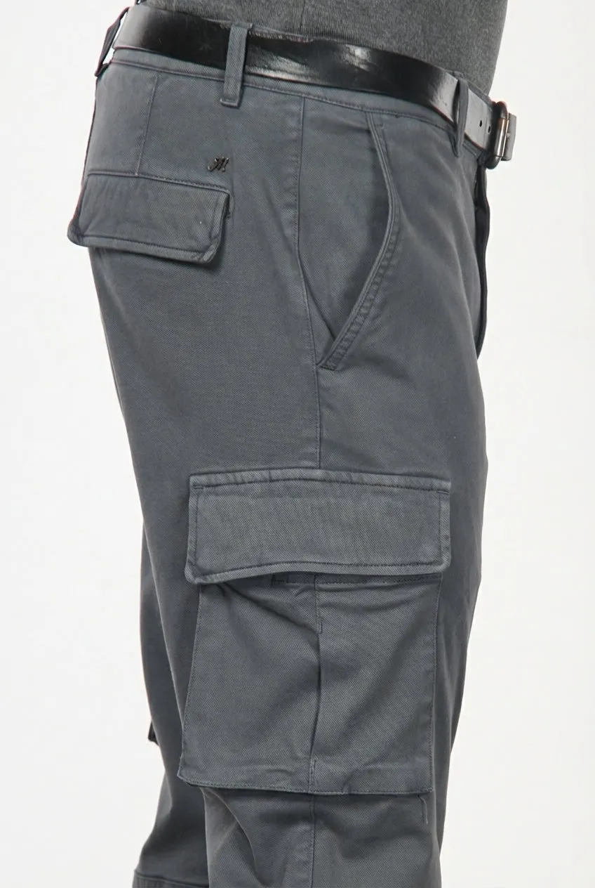 Mason's Chile Regular pantalone cargo uomo grigio stretch