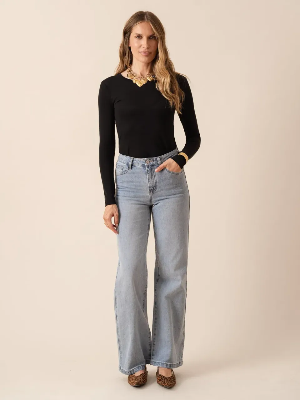 Oraije Gabriel jeans wide azzurro chiarissimo