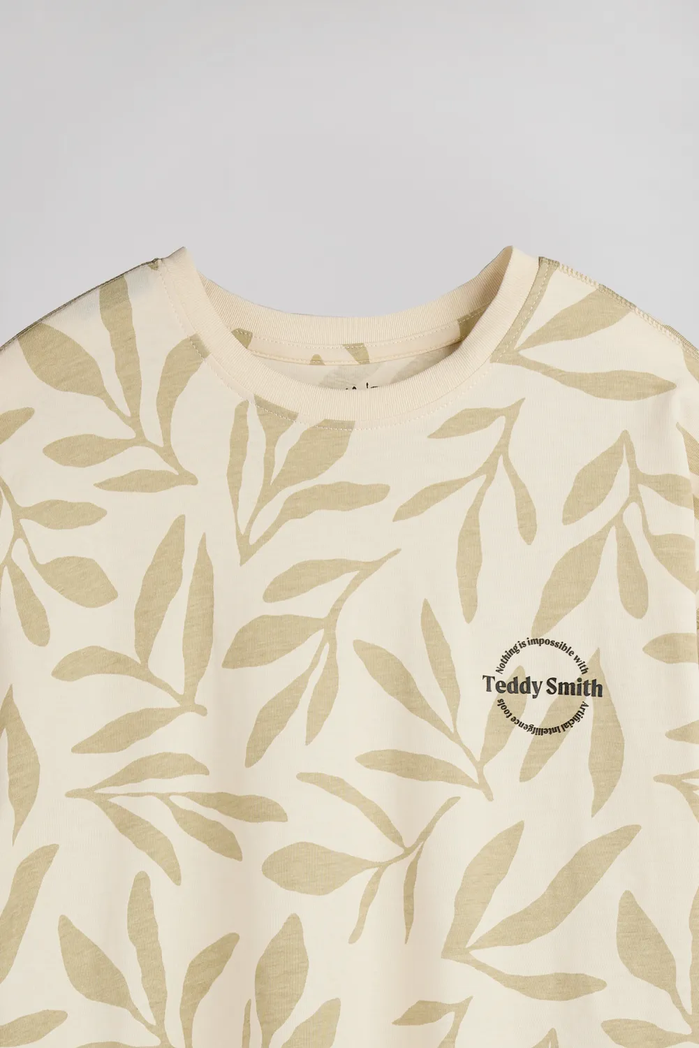 Teddy Smith T-Aresk MC JR t-shirt floreale crema ragazzo