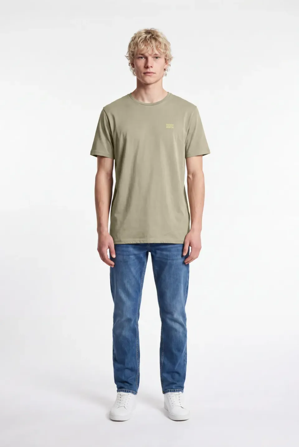 Teddy Smith The Tee 1 t-shirt bleach kaki cotone