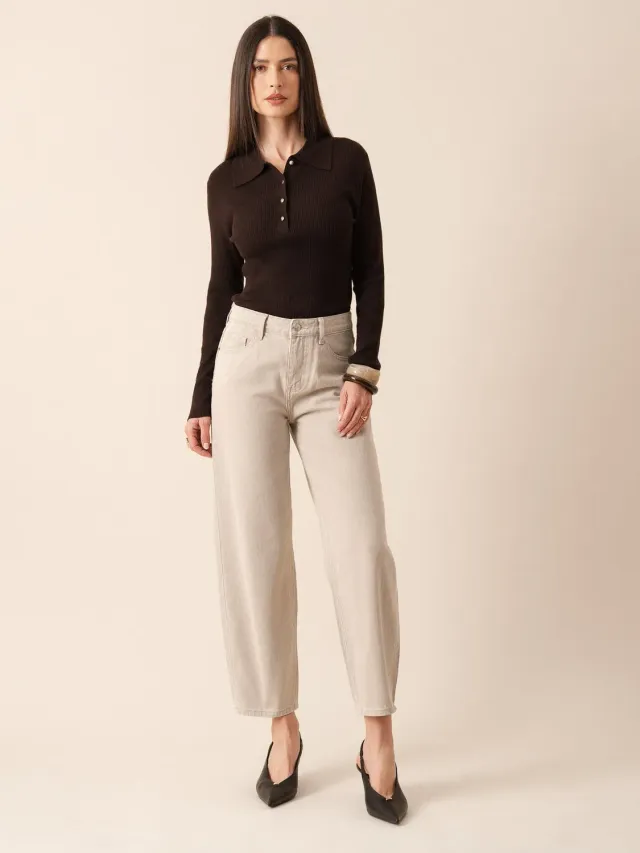 Oraije Bony jeans barrel taupe denim