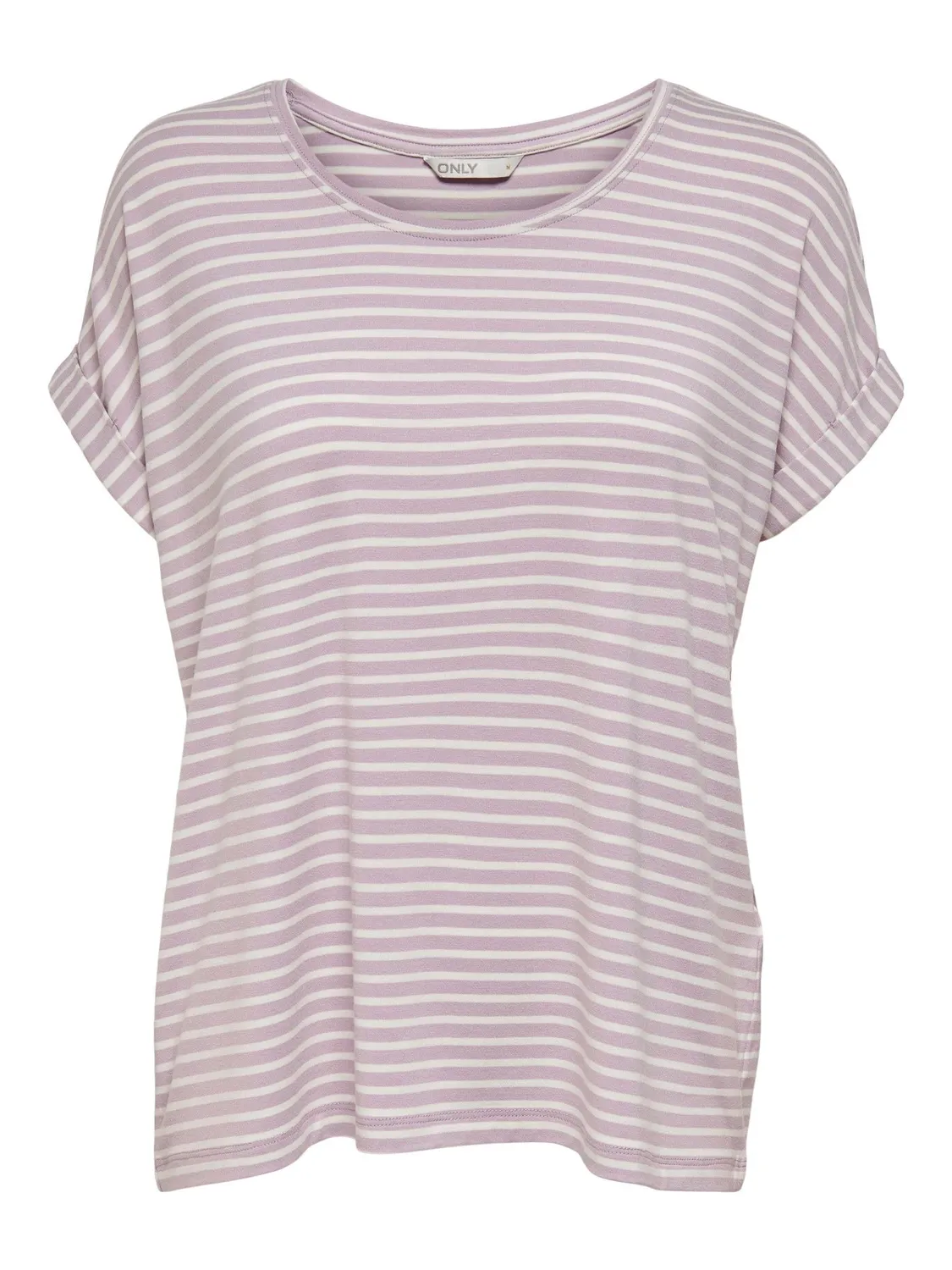 ONLY Solo maglia righe manica corta scollo rotondo Cloud Dancer