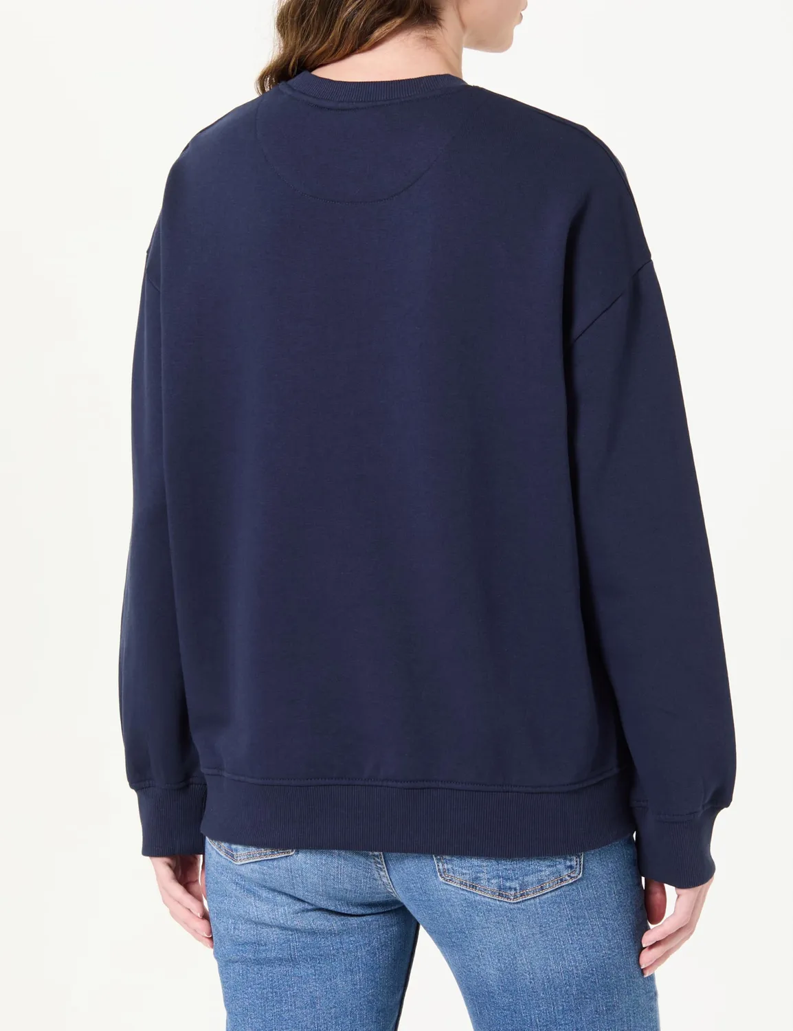 Pepe Jeans Basic Crew Felpa Donna L Bianca Girocollo