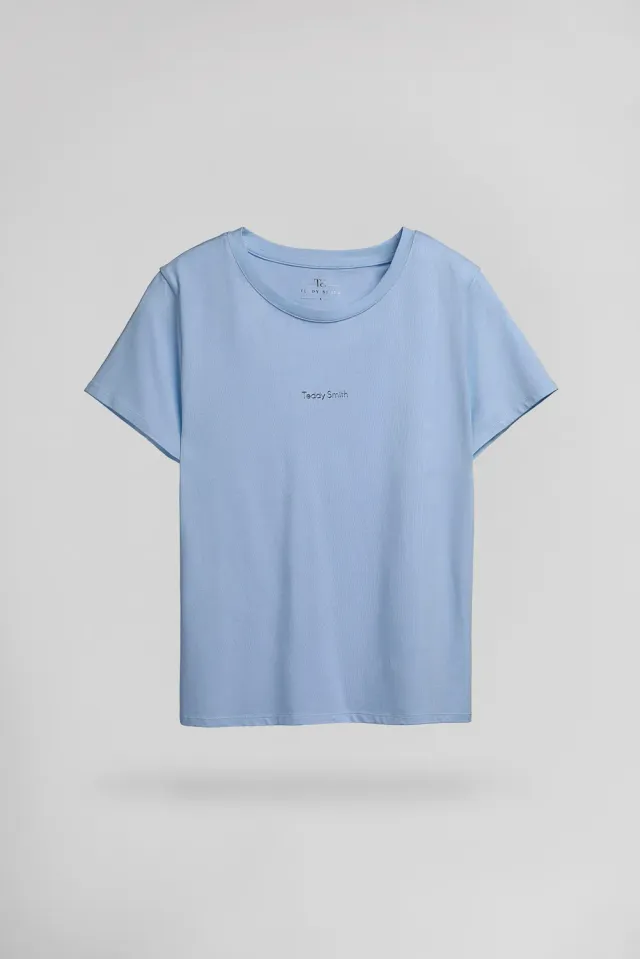 Teddy Smith T-Ribelle MC t-shirt donna azzurro nuvola