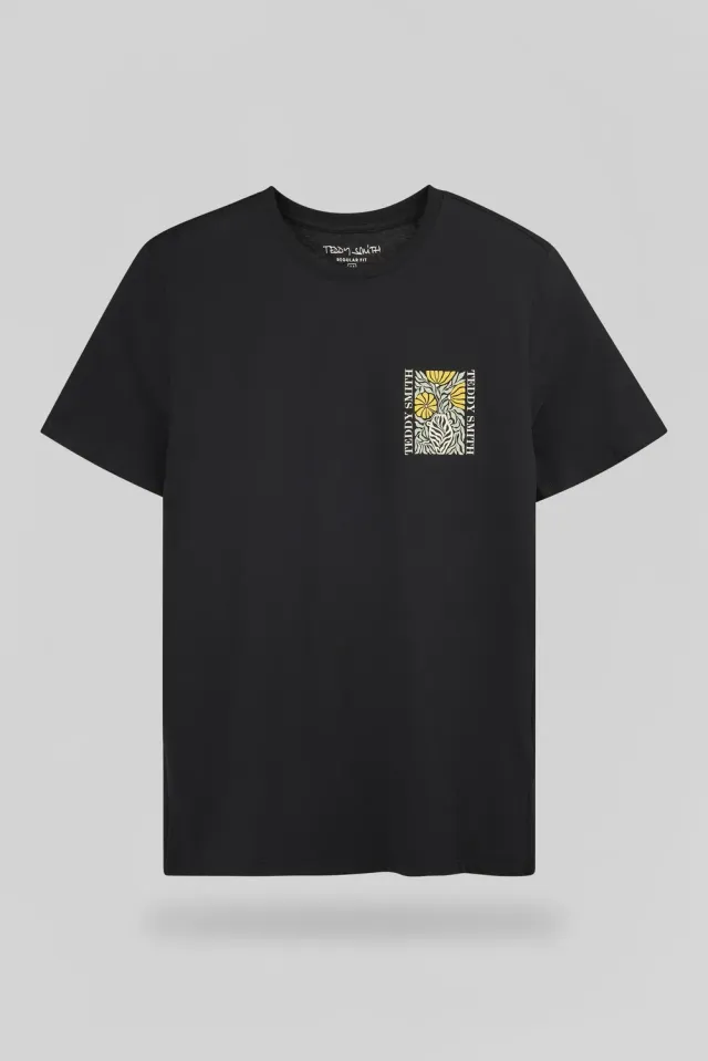 Teddy Smith T-Panorama MC t-shirt carbone vestibilità ampia