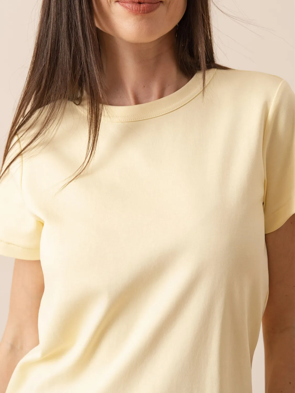 Oraije Oni t-shirt cotone giallo pallido
