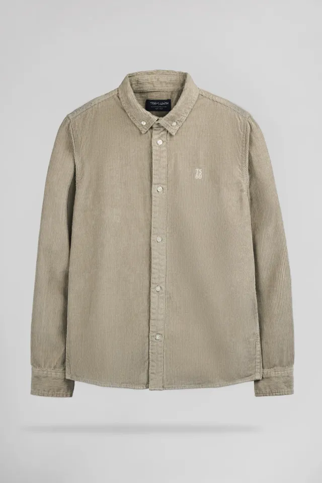 Teddy Smith C-Elton camicia velluto Wolf Beige cotone