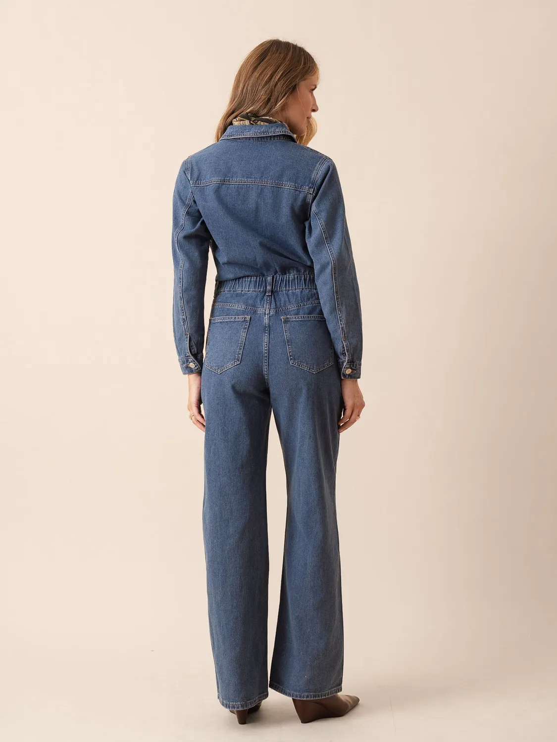 Oraije Charly tuta jeans workwear blu stone
