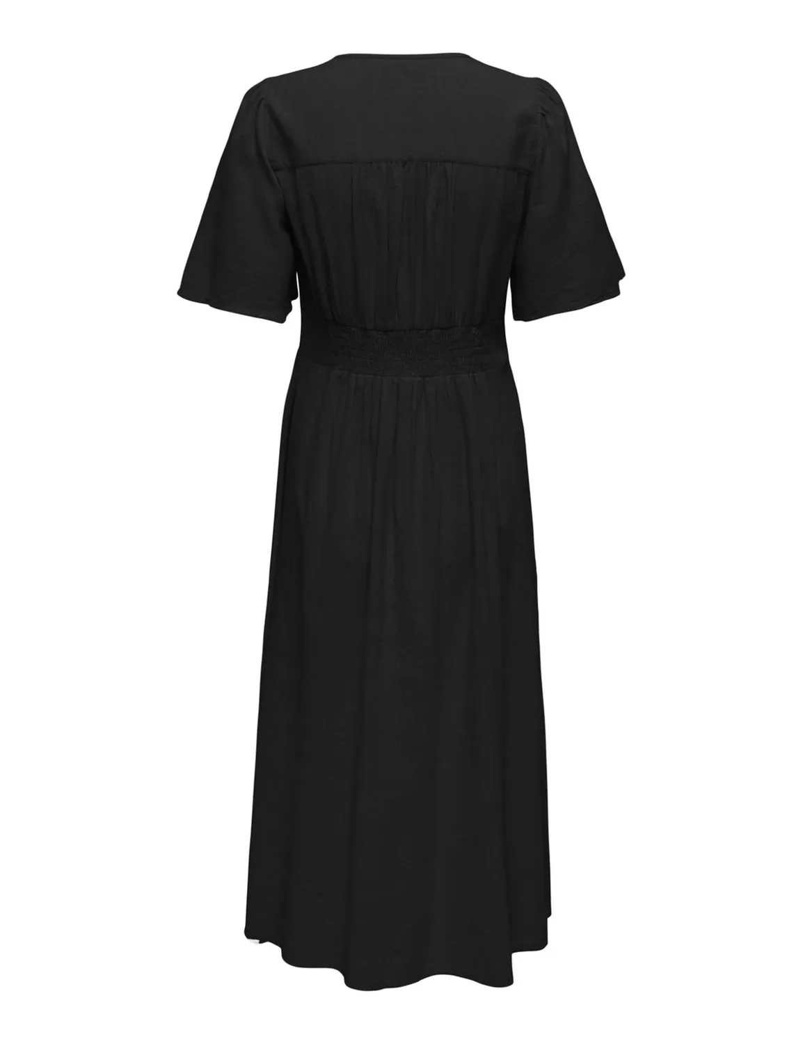 ONLY Onltizana vestito midi donna nero scollo tondo