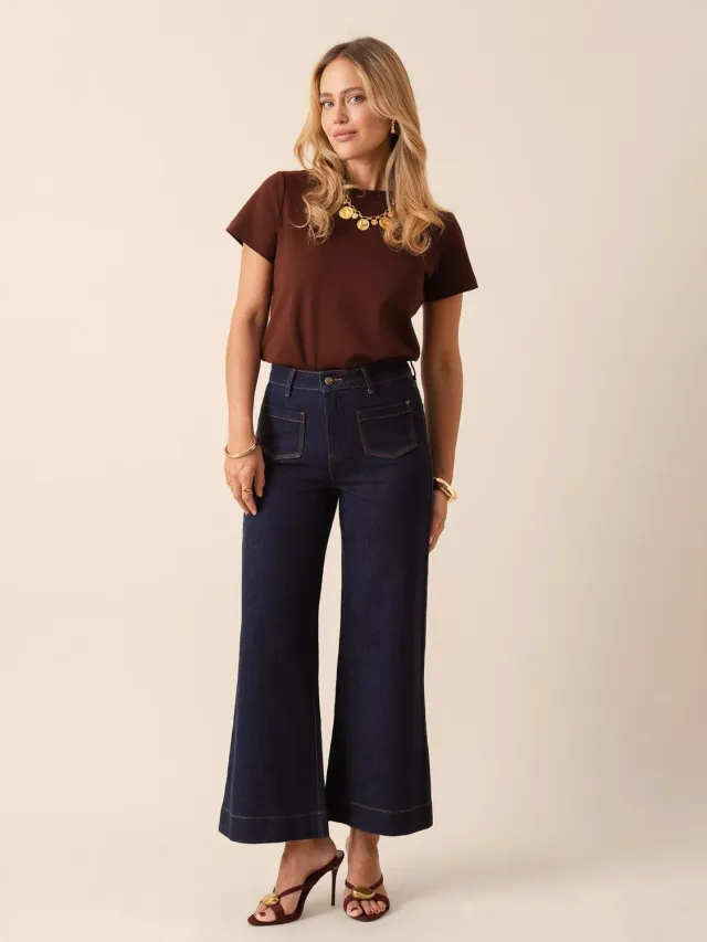 Oraije Gasparette jeans wide grezzo vita cinturata
