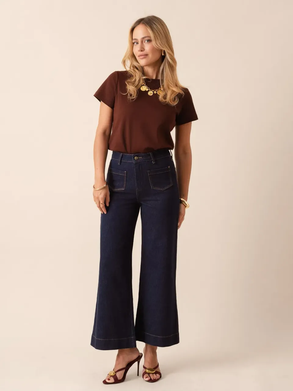 Oraije Gasparette jeans wide grezzo vita cinturata