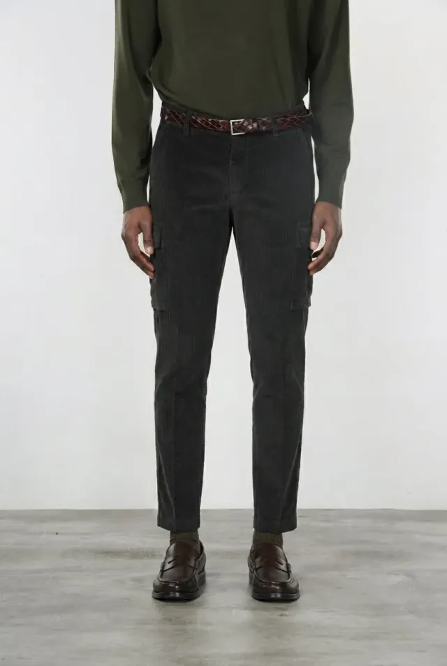 Mason's Chile pantalone cargo uomo marrone velluto extra slim