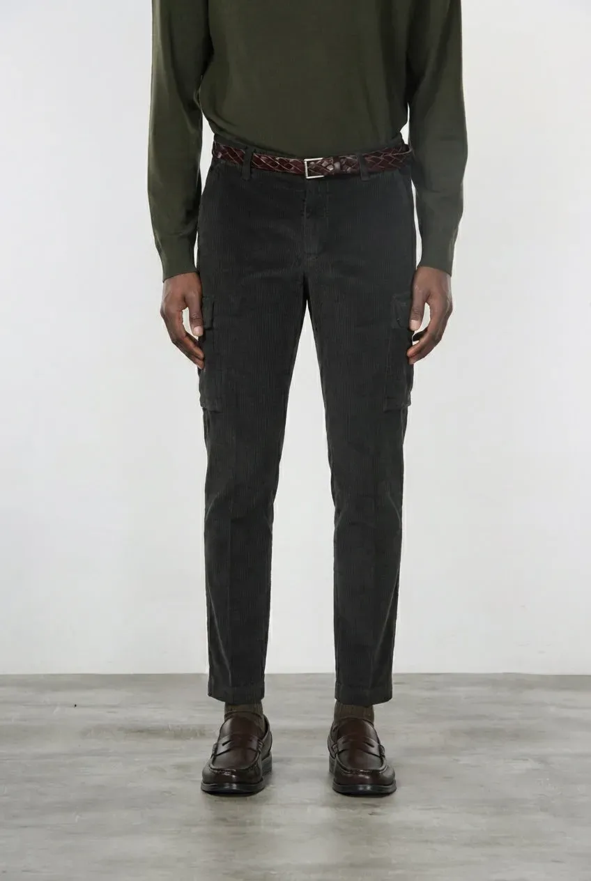 Mason's Chile pantalone cargo uomo marrone velluto extra slim