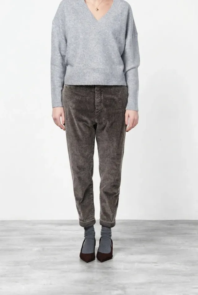 Mason's Malibu Jogger City pantalone donna marrone scuro velluto