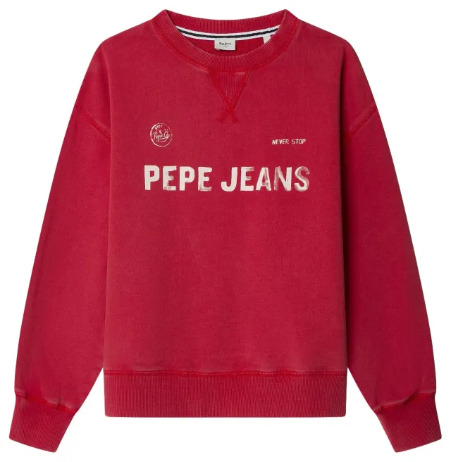 Pepe Jeans Ben Felpa Girocollo Ragazzo Blu Celeste Lavato