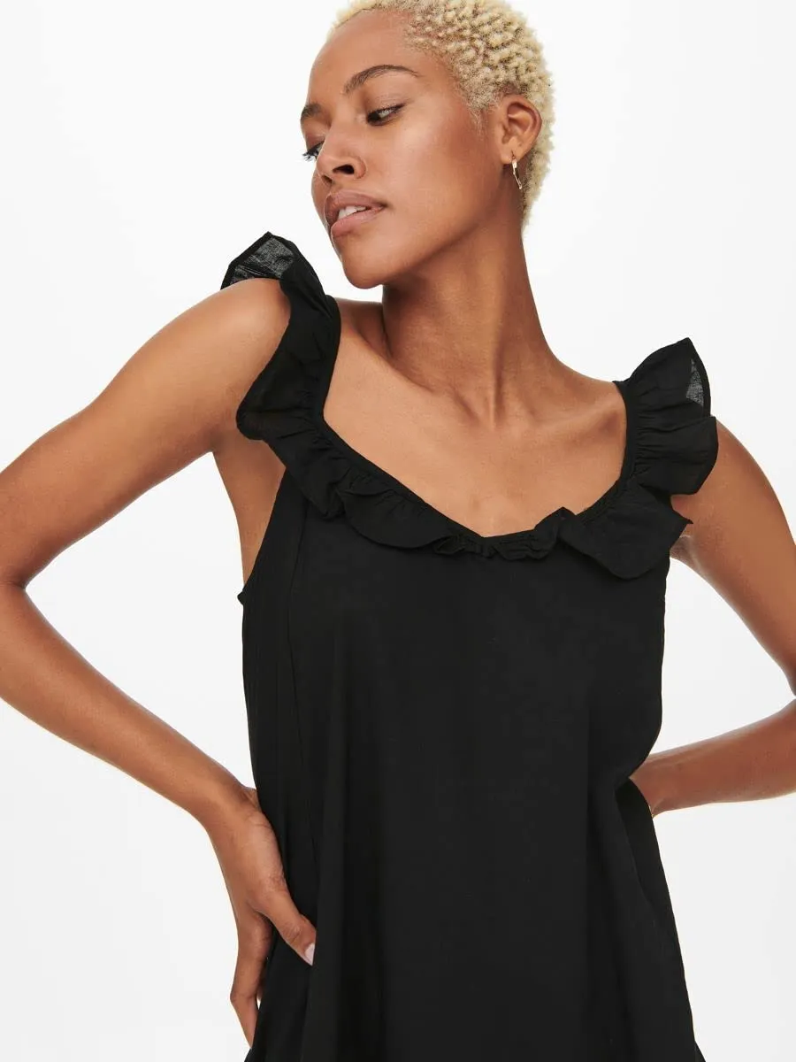 ONLY Onlallie Life Vestito Donna Lungo con Bretelle
