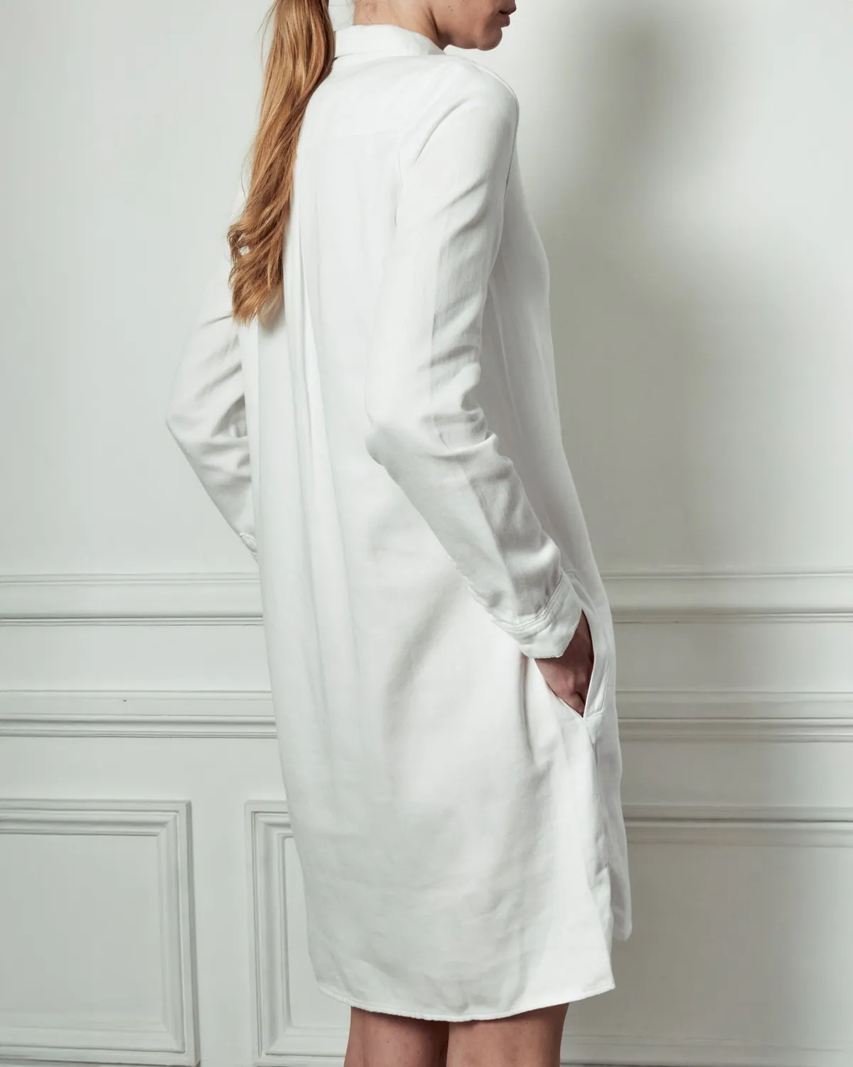 acquaverde Vicky abito bianco camicia denim