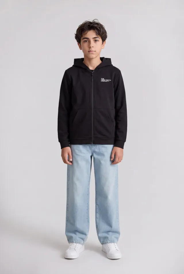 Teddy Smith Giclass Company JR felpa zip bambino nero cotone