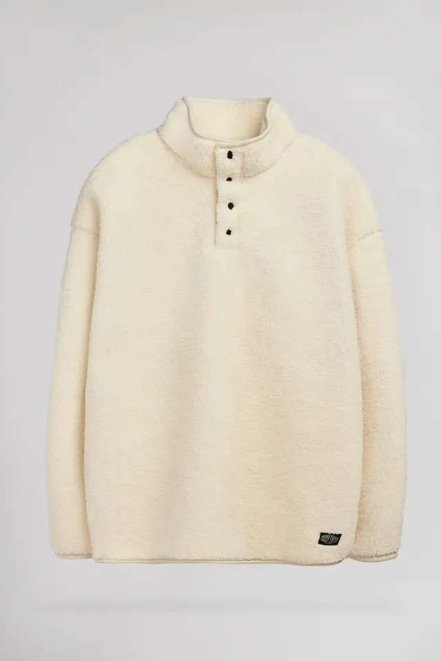 Teddy Smith S-Cliff Jr felpa sherpa bambino bianco