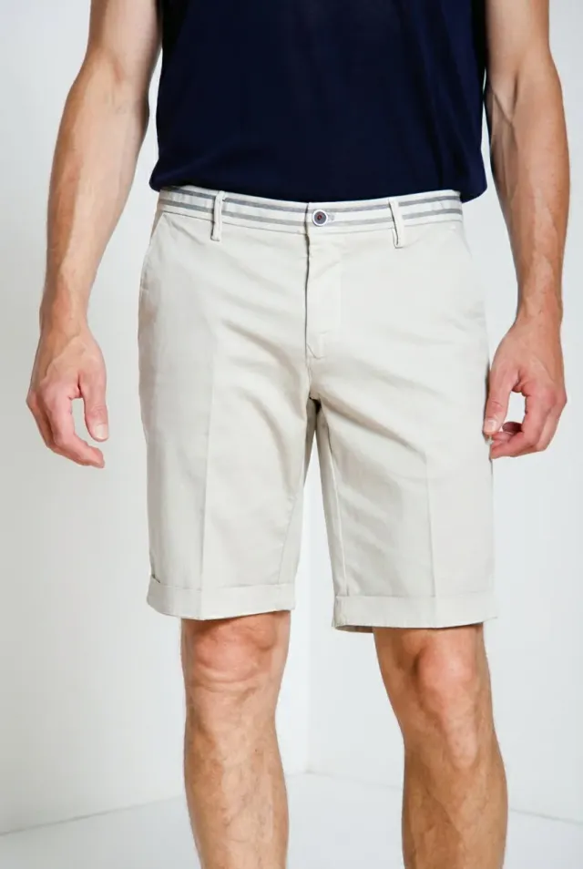 Mason's Torino Summer bermuda chino grigio perla stretch