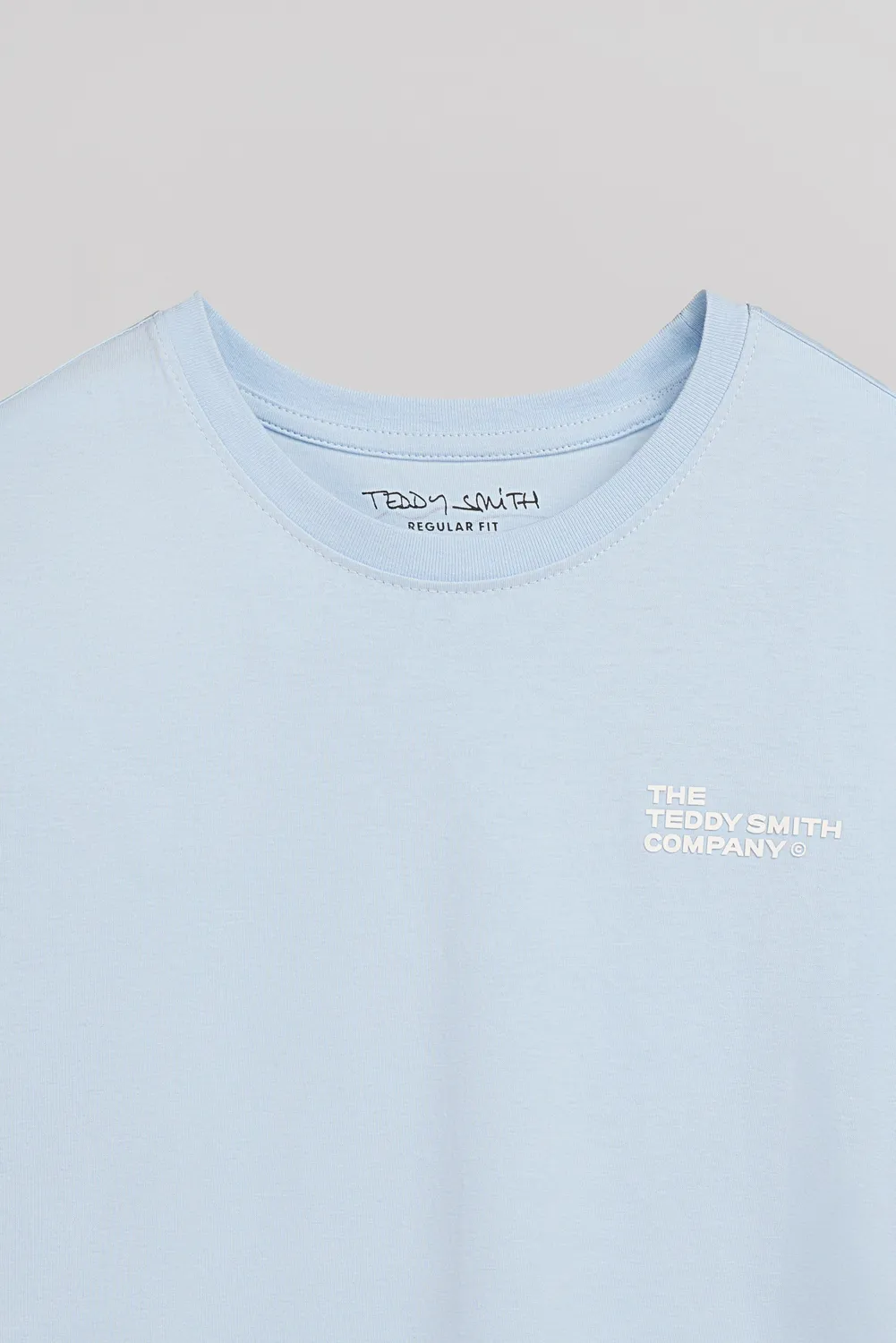 Teddy Smith T-Pany MC t-shirt pastel blue cotone