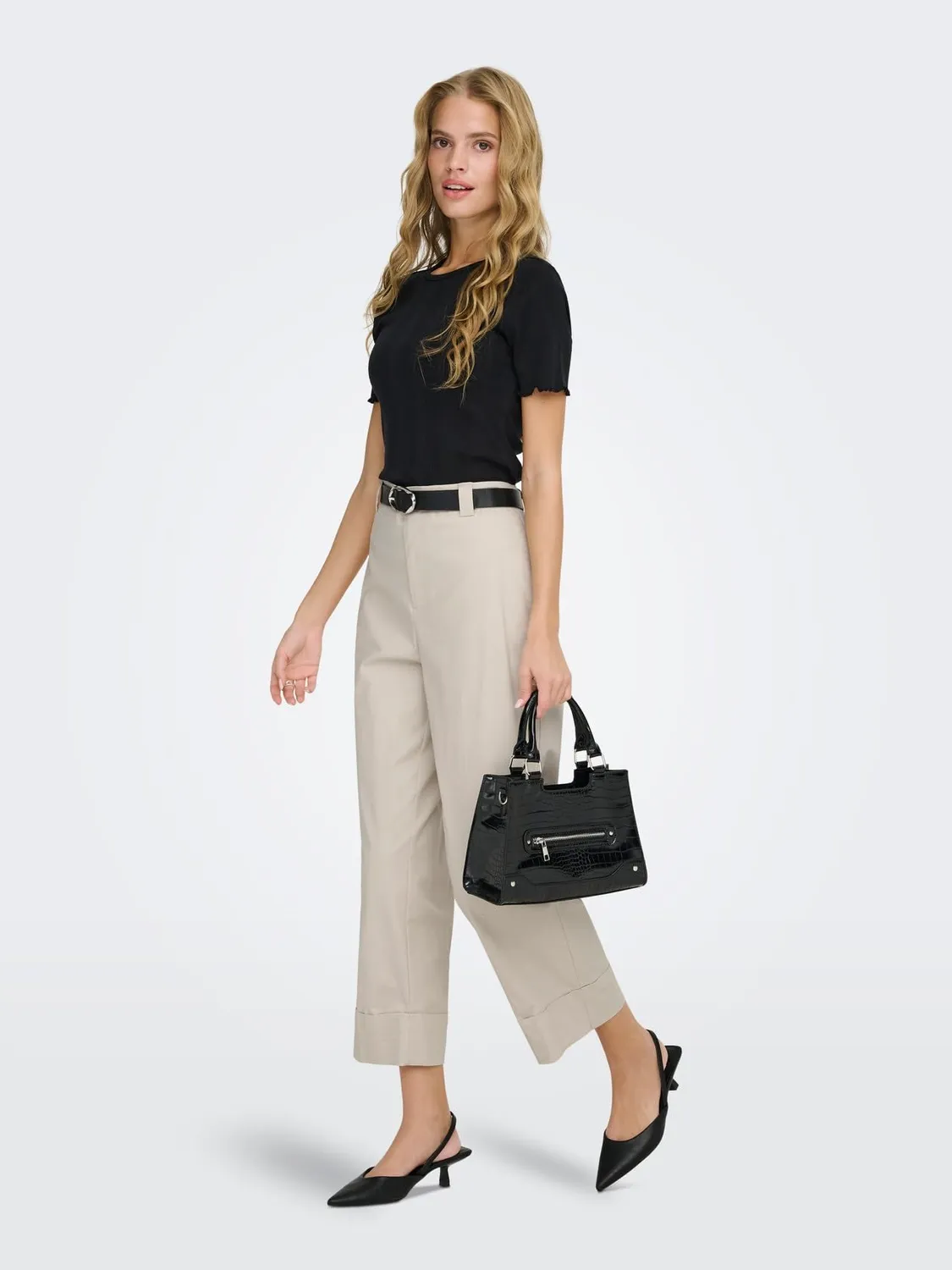 ONLY Onlrosalie HW Crop Chino Pant pantalone chino crop