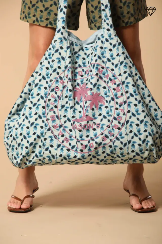 Mason's Bag borsa cotone stampa foglia taglia unica