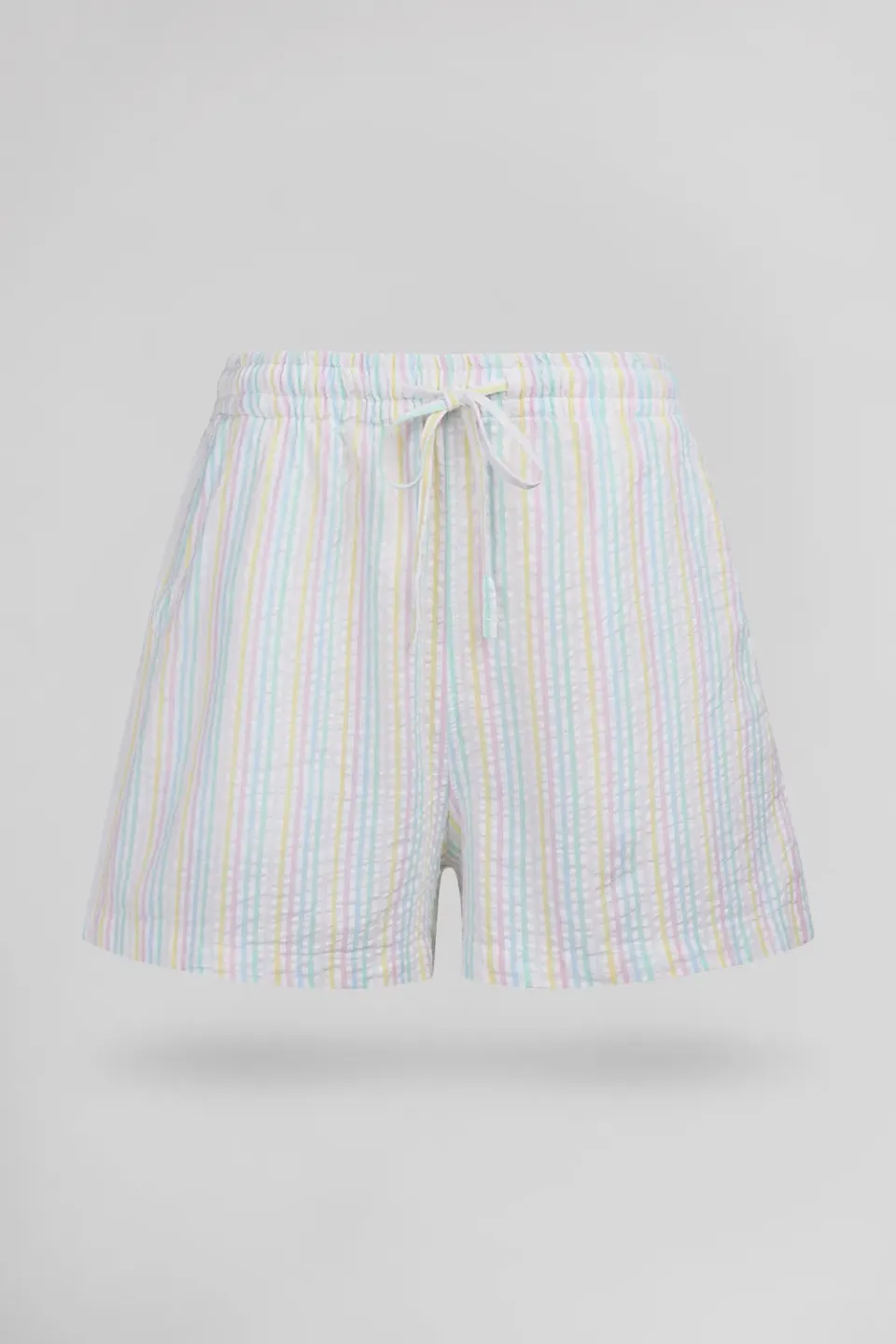 Teddy Smith S-Sublima SH shorts donna bianco righe cotone