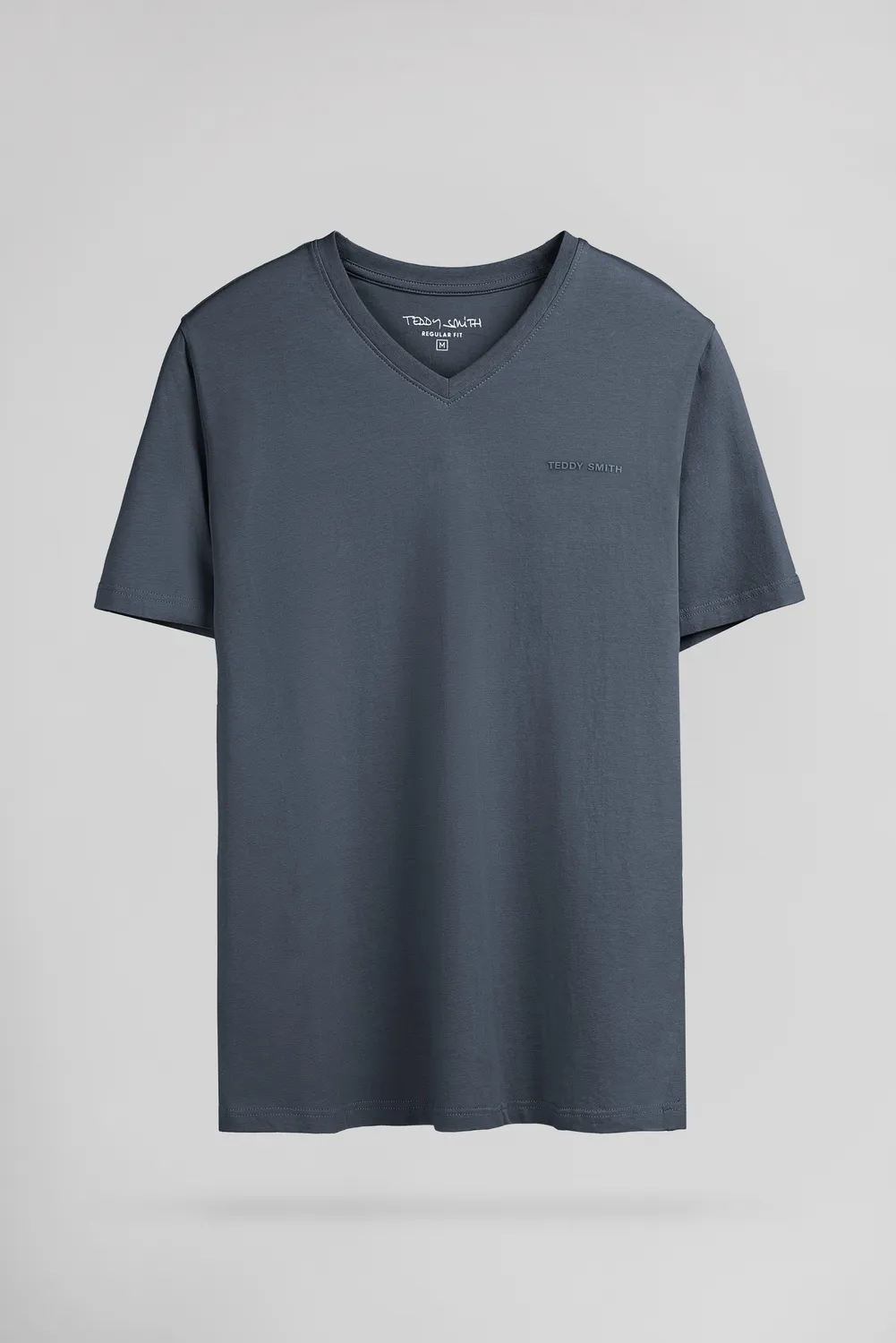 Teddy Smith Tawax 2 T-Shirt Uomo Scollo V Grigio Meteore Elastic