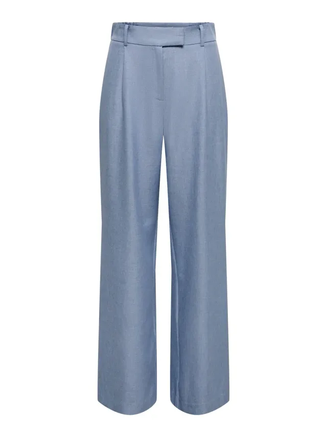 ONLY Onllinda HW pantaloni donna grigio scuro mélange vita alta