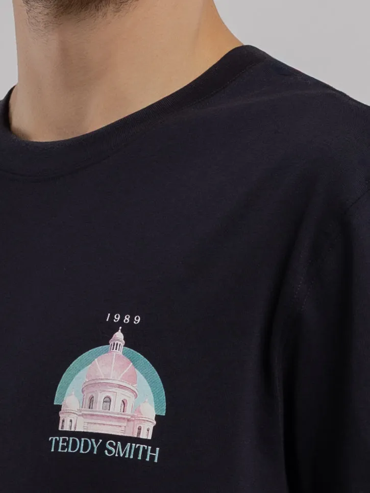Teddy Smith T-Andrew MC t-shirt ampia dark navy cotone