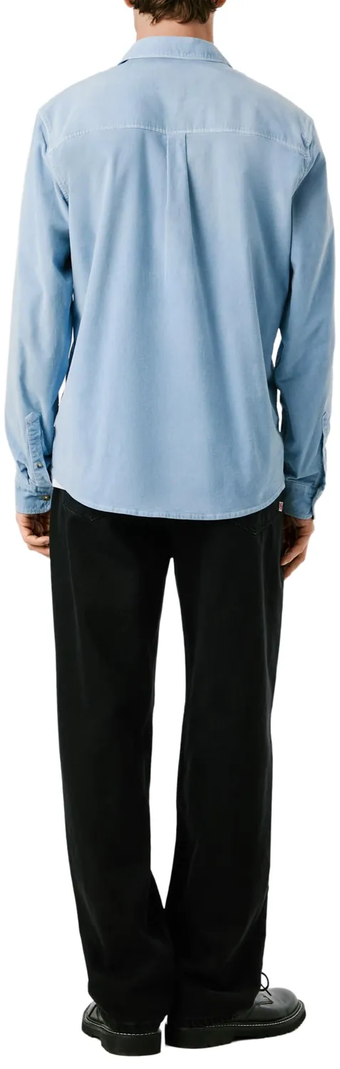 Pepe Jeans Clayton camicia uomo blu regular fit cotone