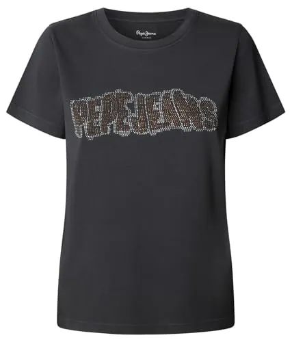 Pepe Jeans Beri T-Shirt Donna Bianca M Logo Borchie